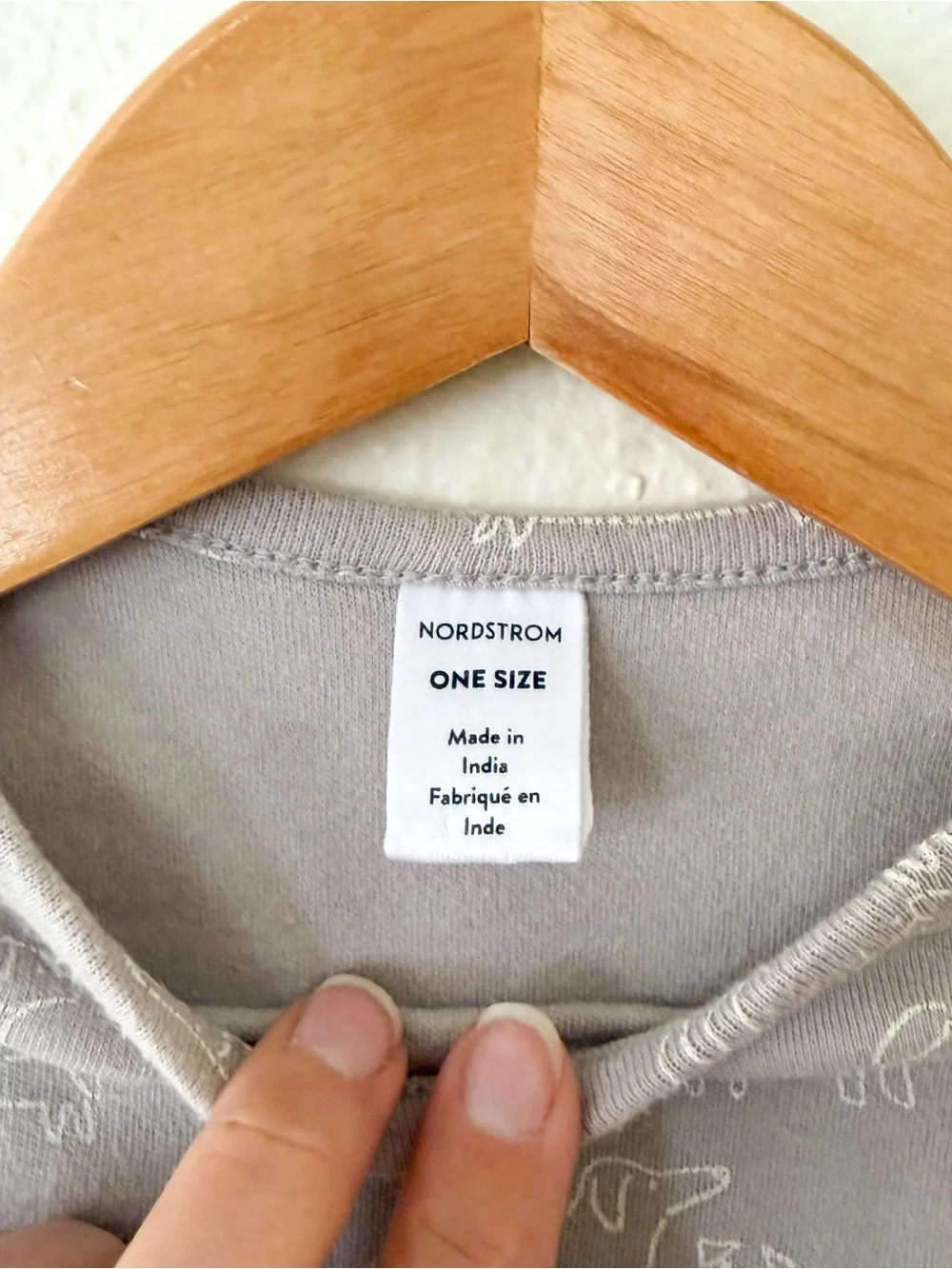 Nordstrom Silver Grey Printed Dogs Knotted Sleep Gown